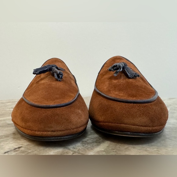 RUBINACCI X Todd Snyder Marphy Tobacco Suede w Blue Belgian Shoes Loafers 40 / 7 main image 13